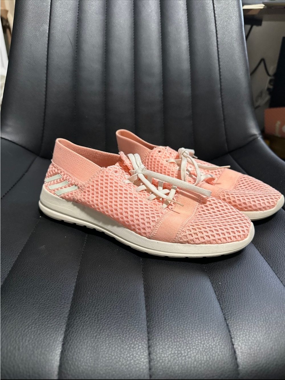 adidas Women's Coral Slip-On Mesh Sneakers with White Sole
